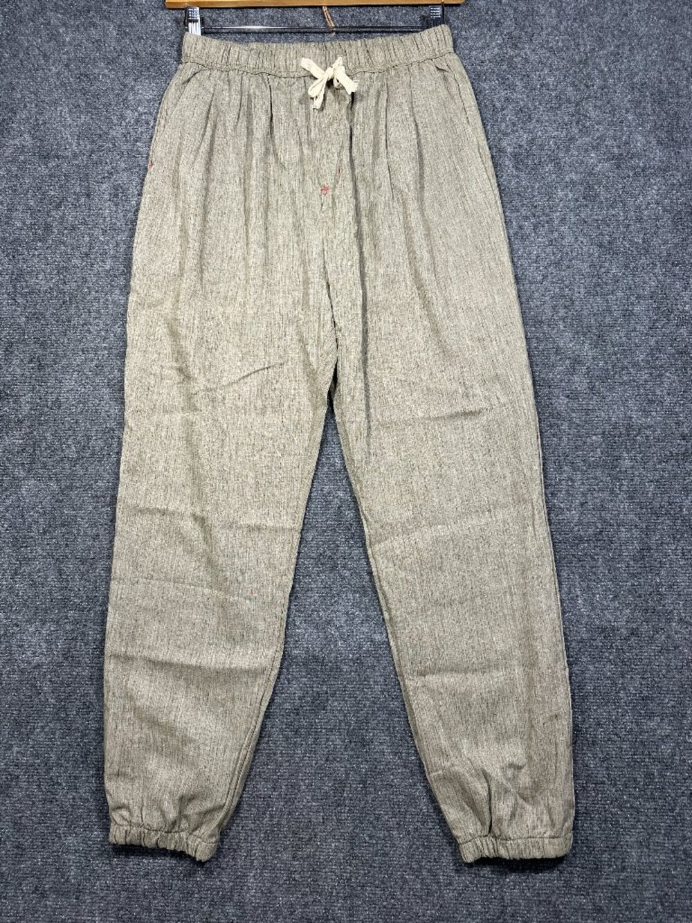 Jishinman Harem Pants Womens Large Green Elastic Tie Waist Pockets Elastic Cuffs